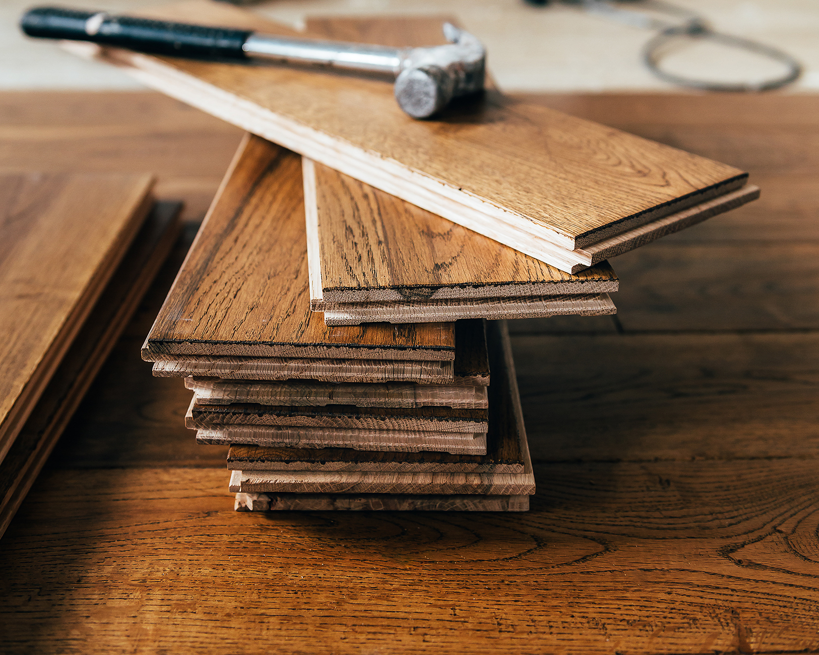 Paneling installation in progress by Freedom Mobile Home Services inside a mobile home living space.